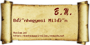 Bánhegyesi Milán névjegykártya